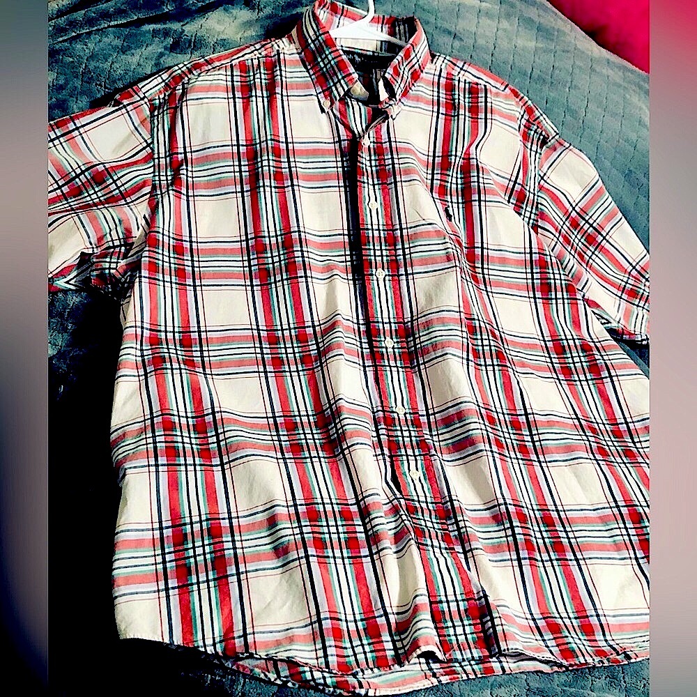 Polo by Ralph Lauren Plaid Shirt with blue pony Size XL Blake 100% cotton